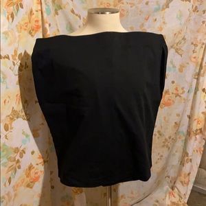 Basic black tall size stretchy skirt